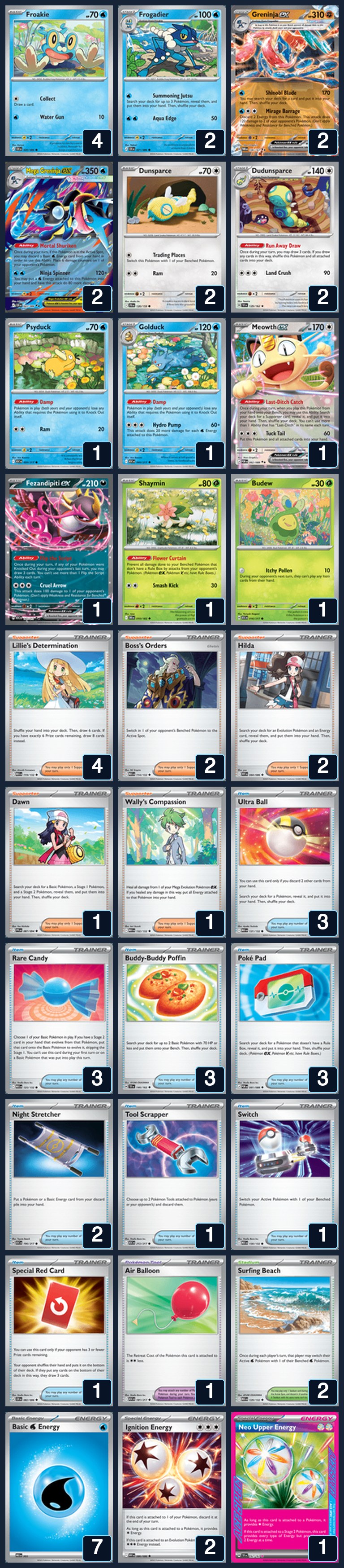 Complete 60-card deck list for rank 26, STOKERS