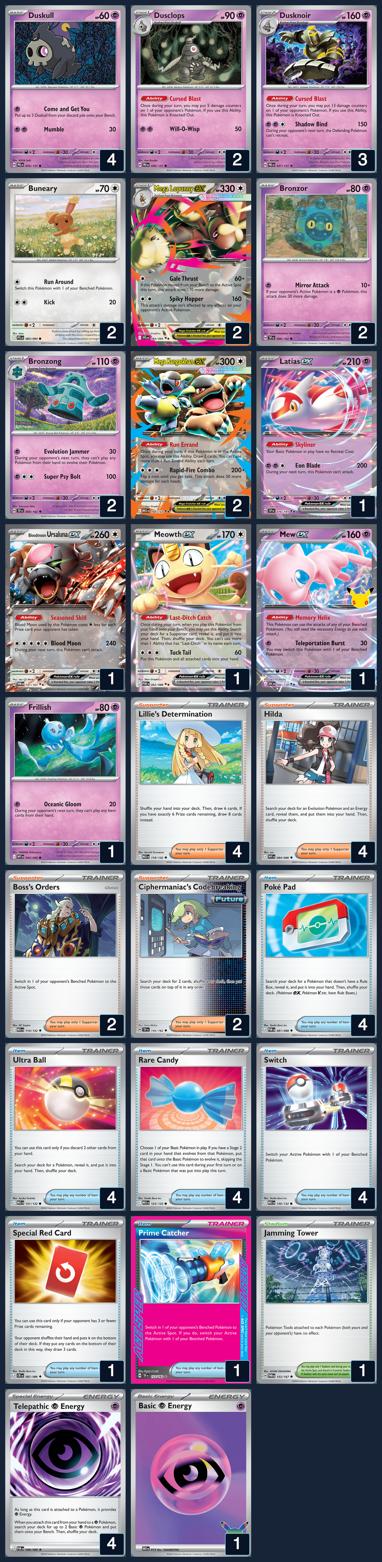 Complete 60-card deck list for rank 10, AzaRogh