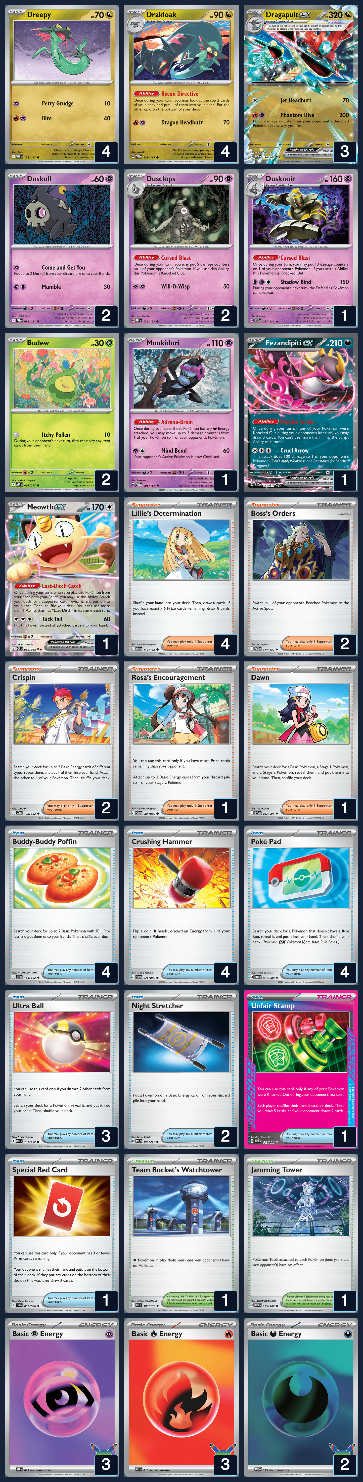 Complete 60-card deck list for rank 7, secondcup