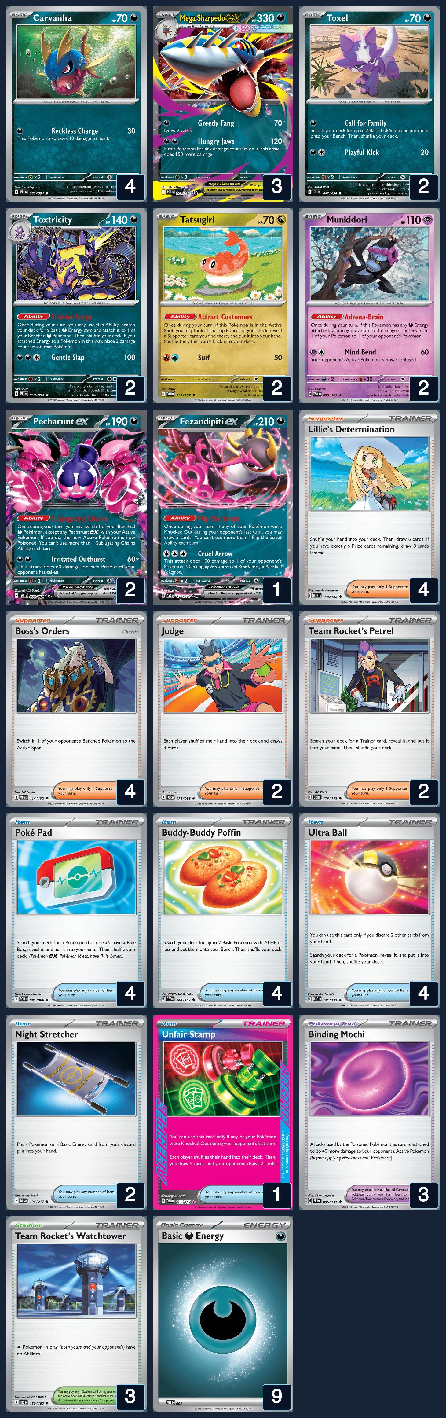 Complete 60-card deck list for rank 1, Fuste