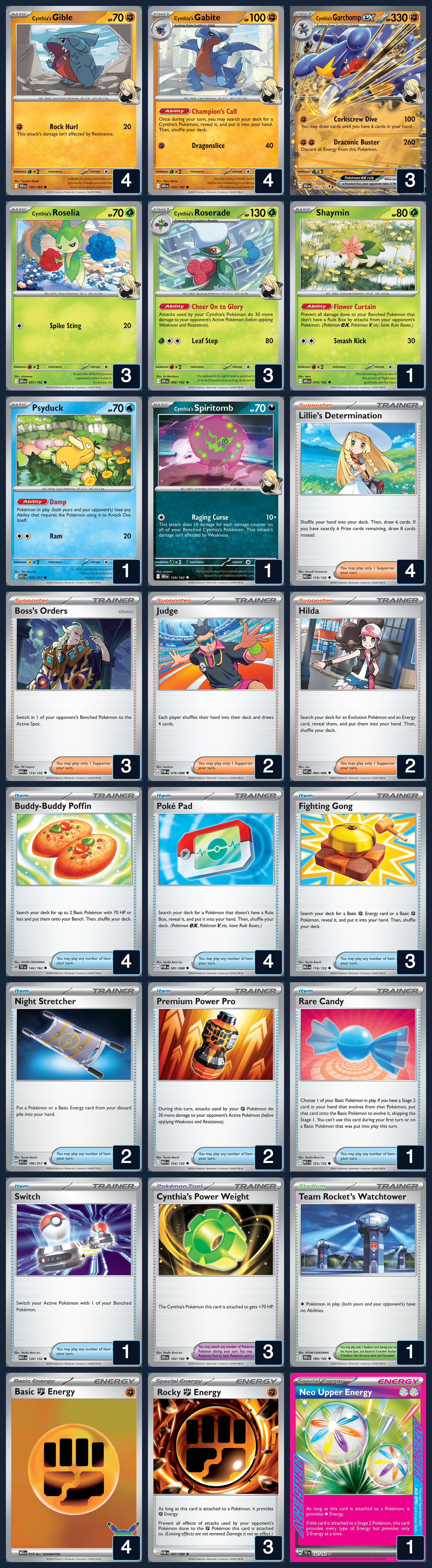 Complete 60-card deck list for rank 15, Reederek