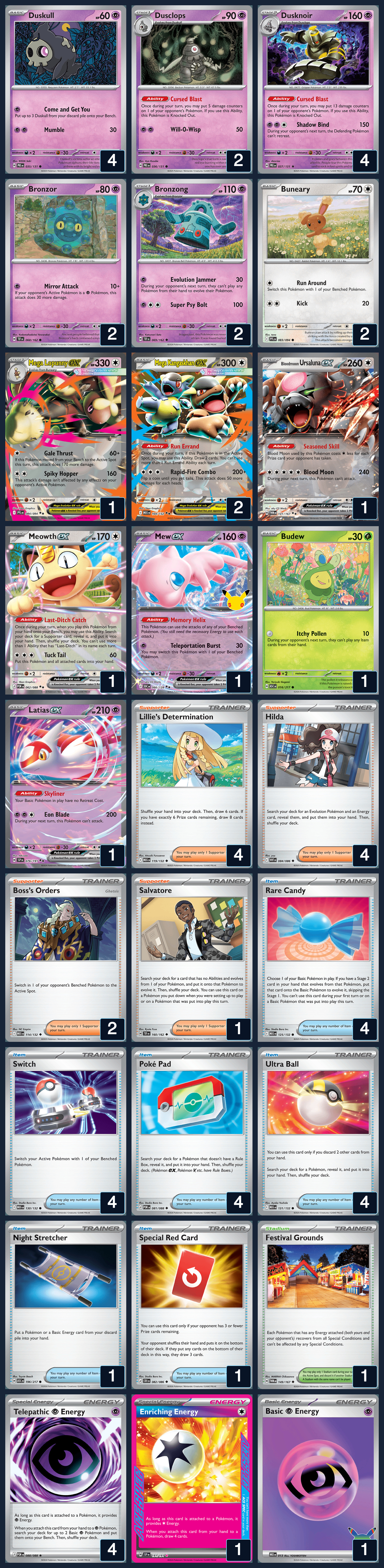 Complete 60-card deck list for rank 12, REDSAMA159