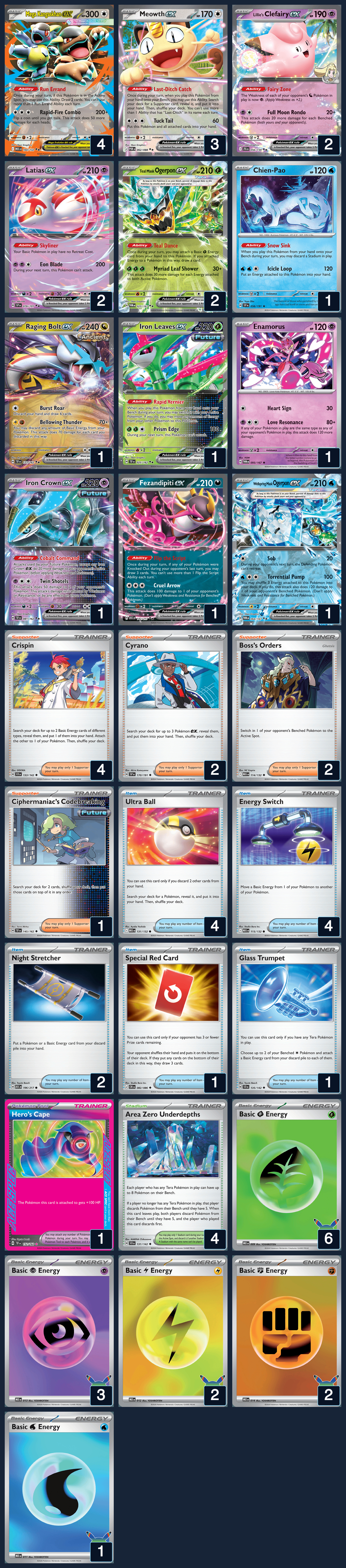 Complete 60-card deck list for rank 1, Noah Simcox