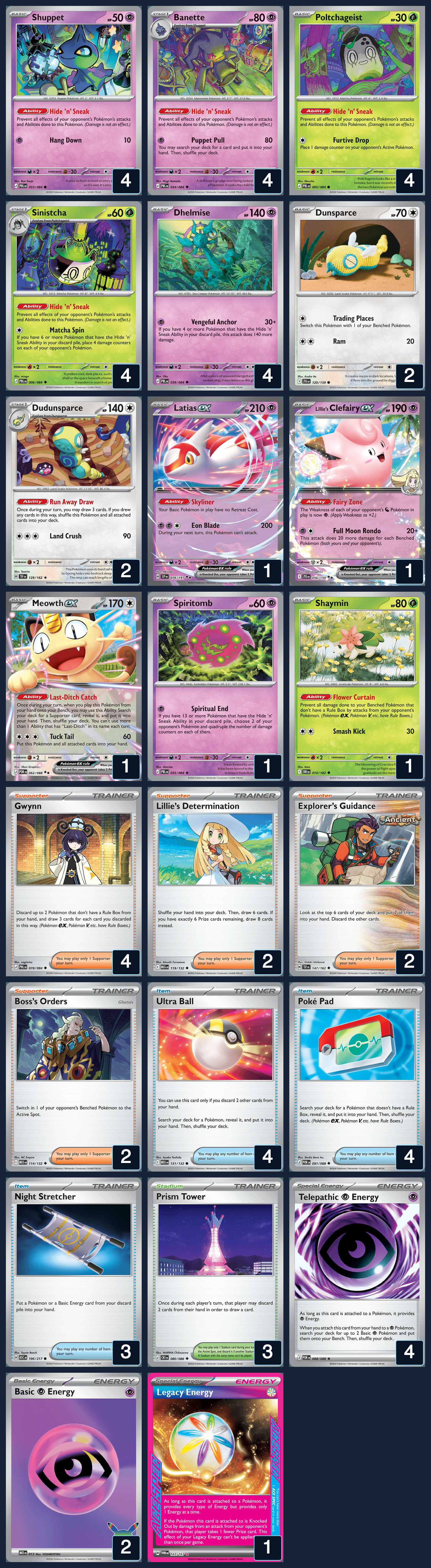 Complete 60-card deck list for rank 5, PokePazi