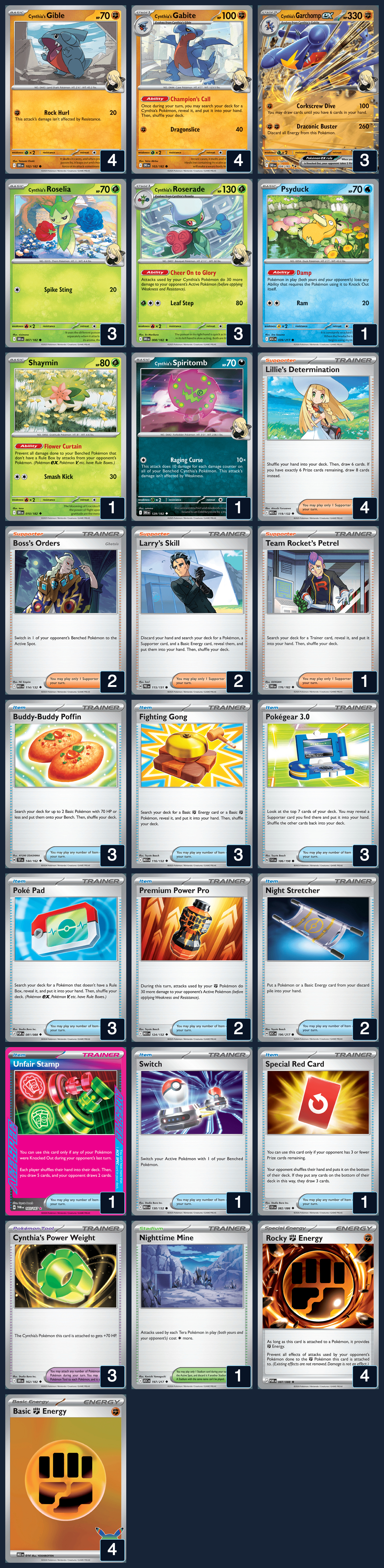 Complete 60-card deck list for rank 2, Tristan V