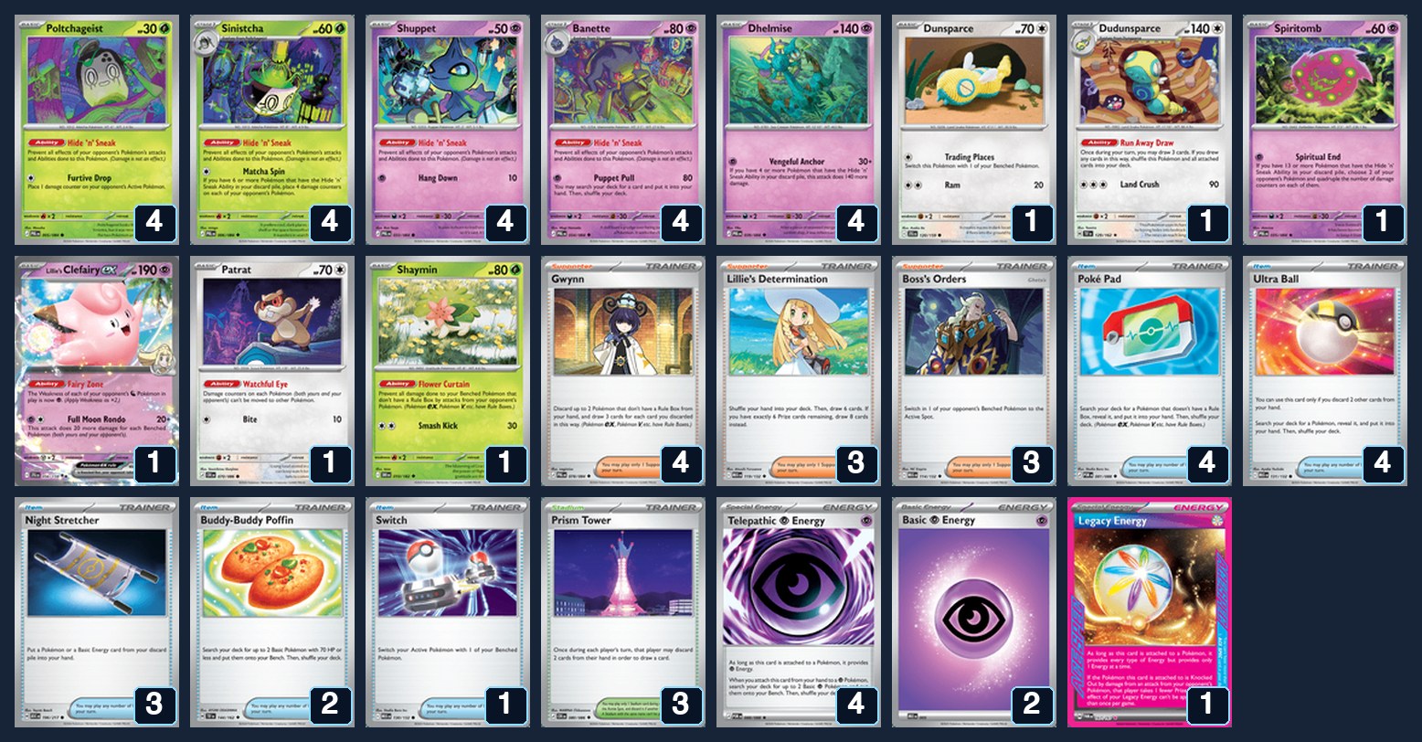 Complete 60-card deck list for rank 14, flidado
