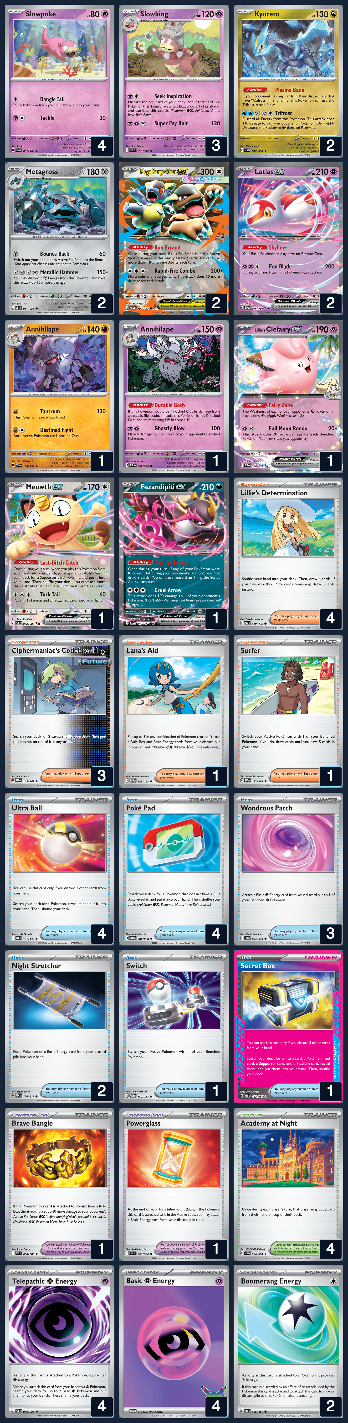 Complete 60-card deck list for rank 3, PizzaTut