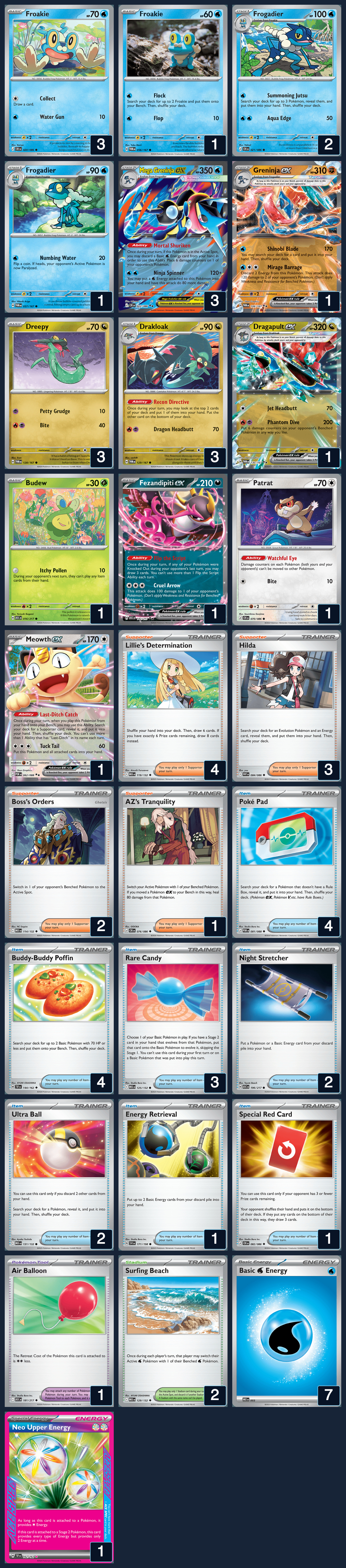 Complete 60-card deck list for rank 14, Nanya