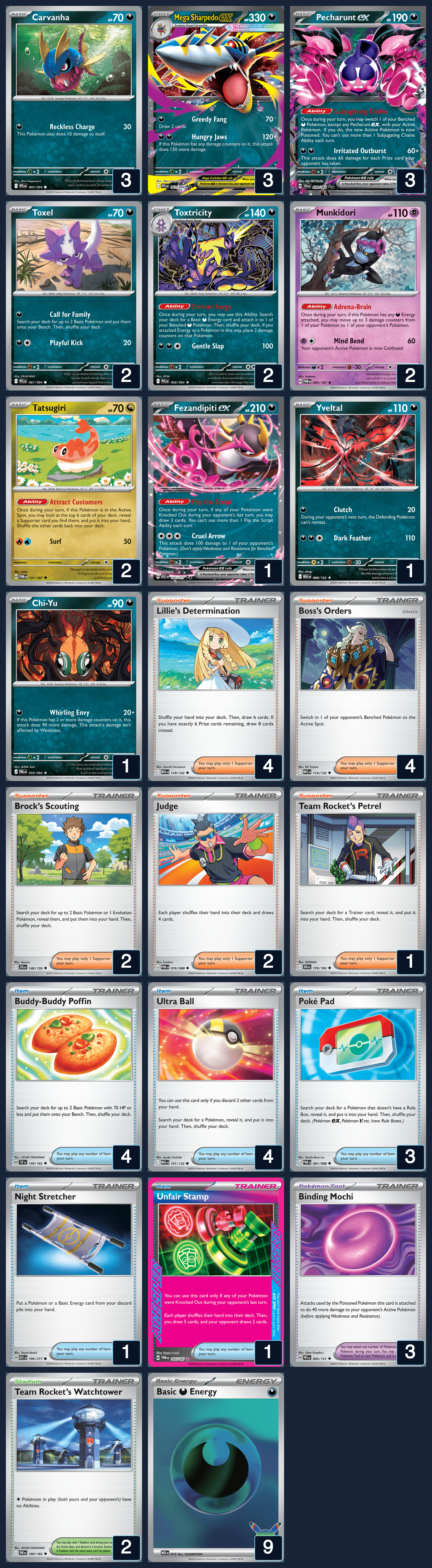 Complete 60-card deck list for rank 9, Lordeyebrow