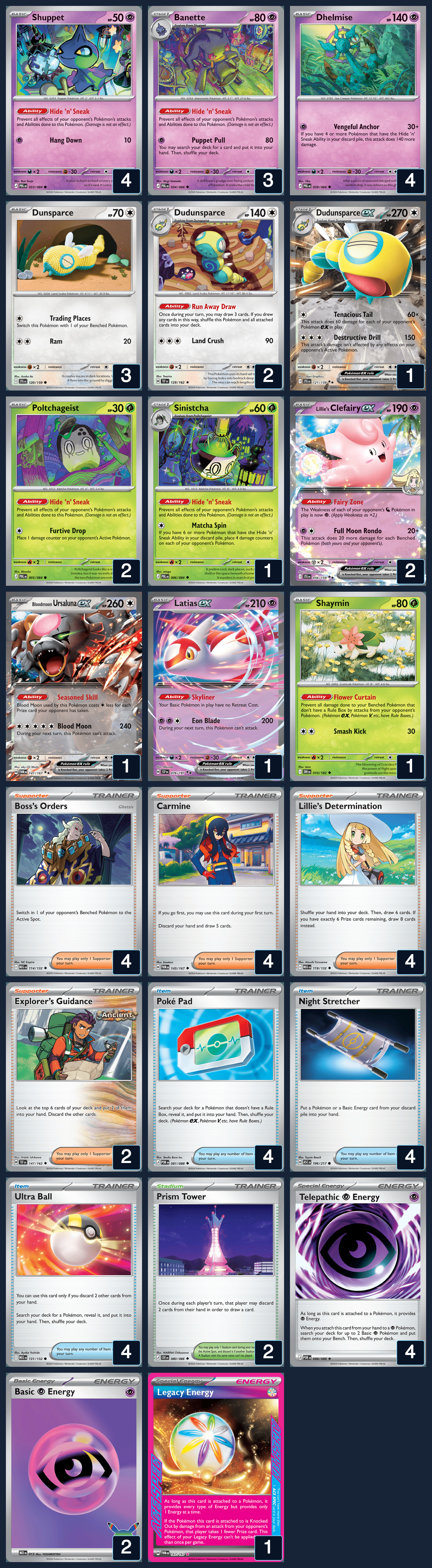 Complete 60-card deck list for rank 1, Pipichan2124