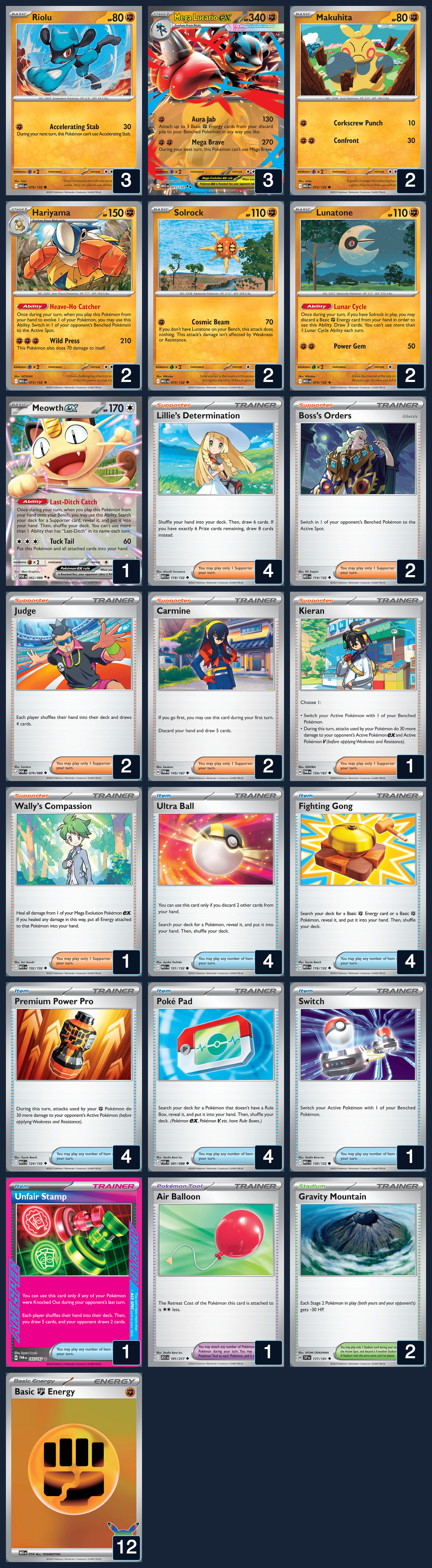 Complete 60-card deck list for rank 14, Dallen Larson