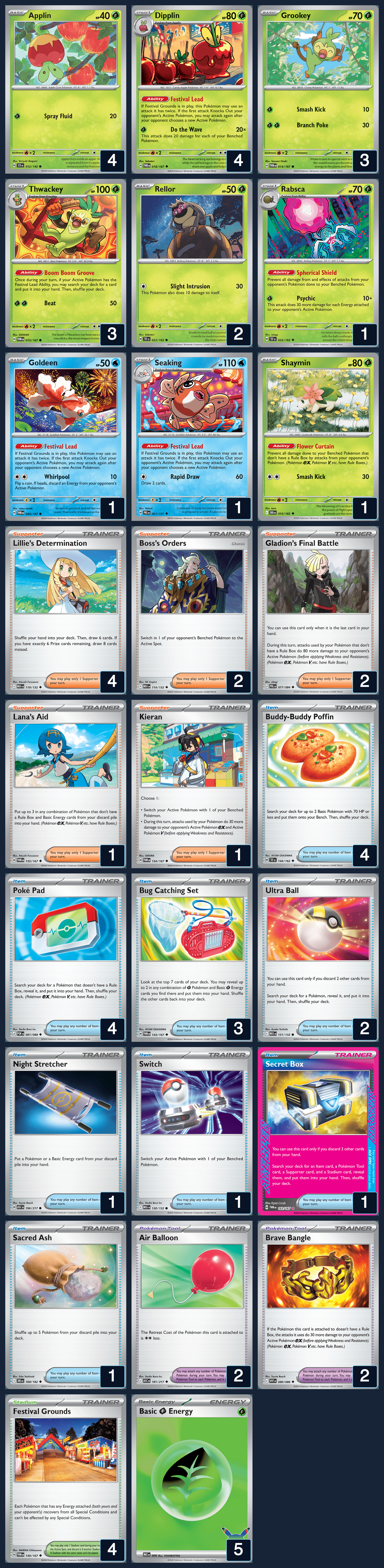 Complete 60-card deck list for rank 2, W M