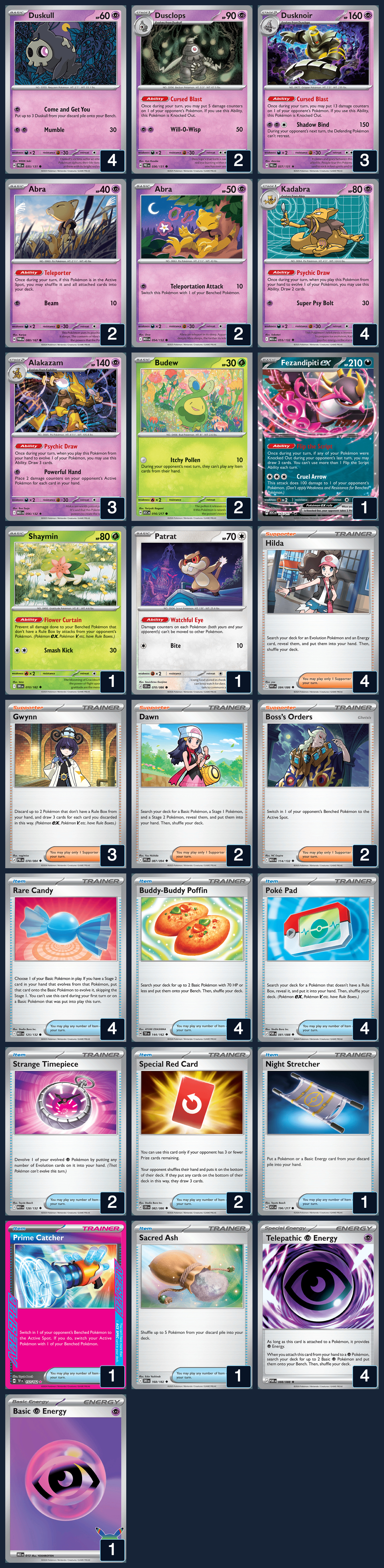 Complete 60-card deck list for rank 15, QuintonSit