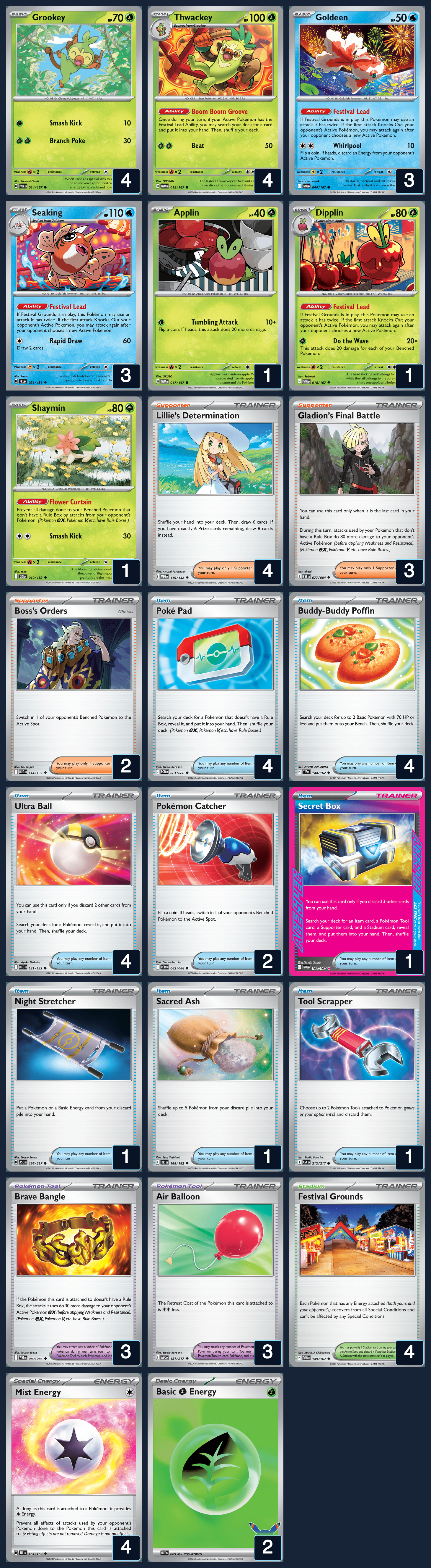 Complete 60-card deck list for rank 9, finalys