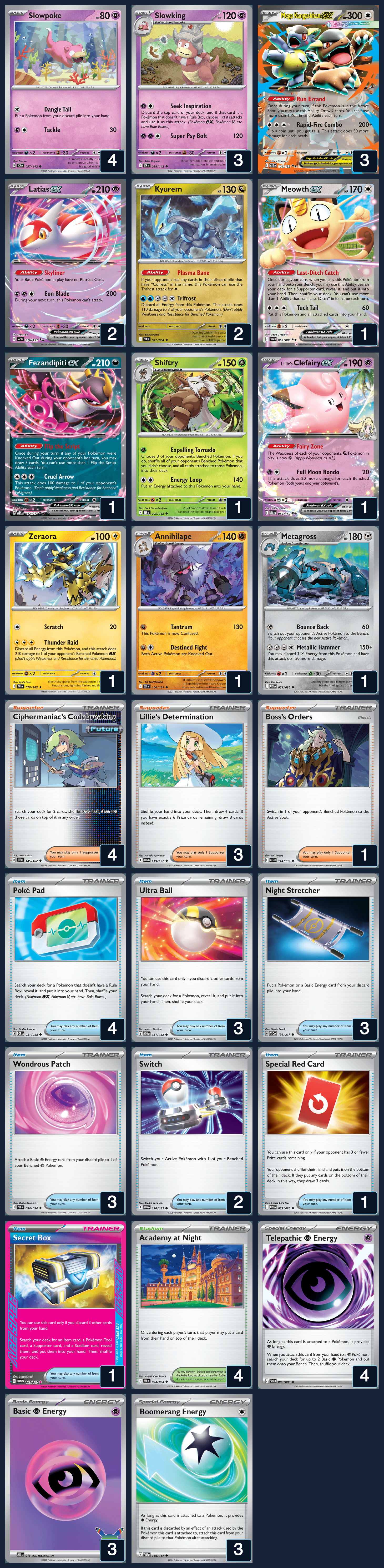Complete 60-card deck list for rank 7, Luis Suárez