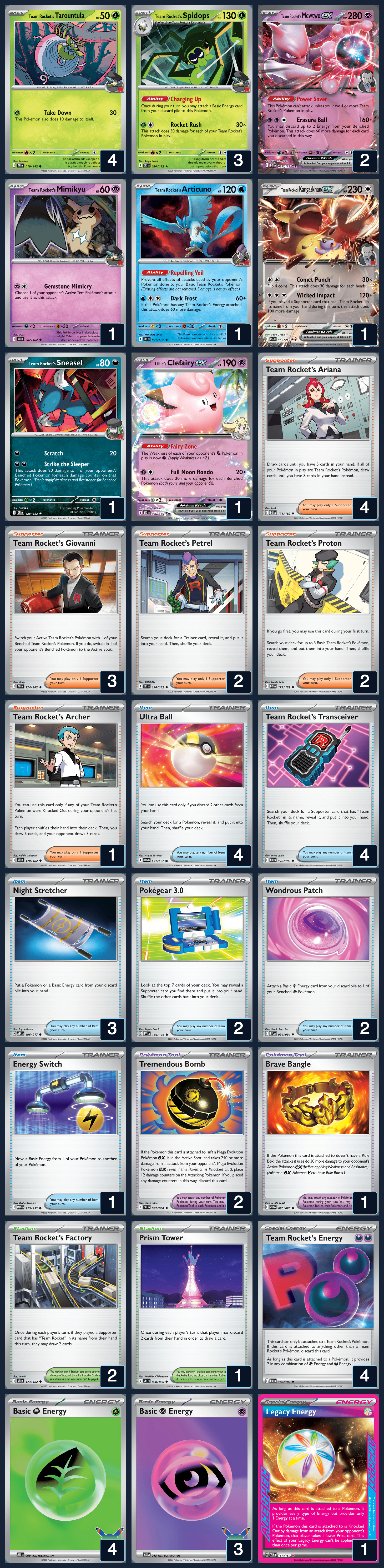Complete 60-card deck list for rank 14, Khasmir A