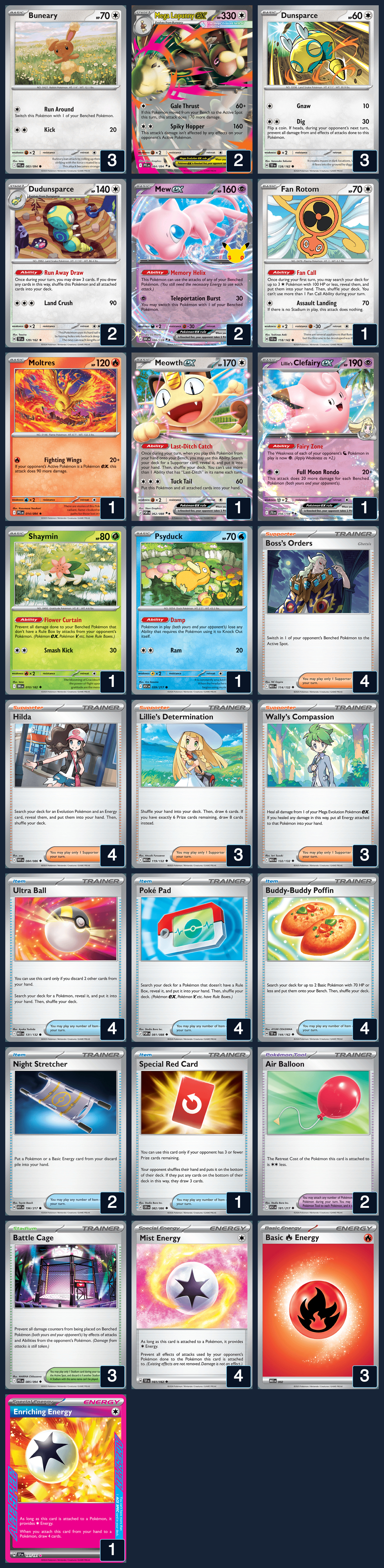 Complete 60-card deck list for rank 5, Caleb Cosby