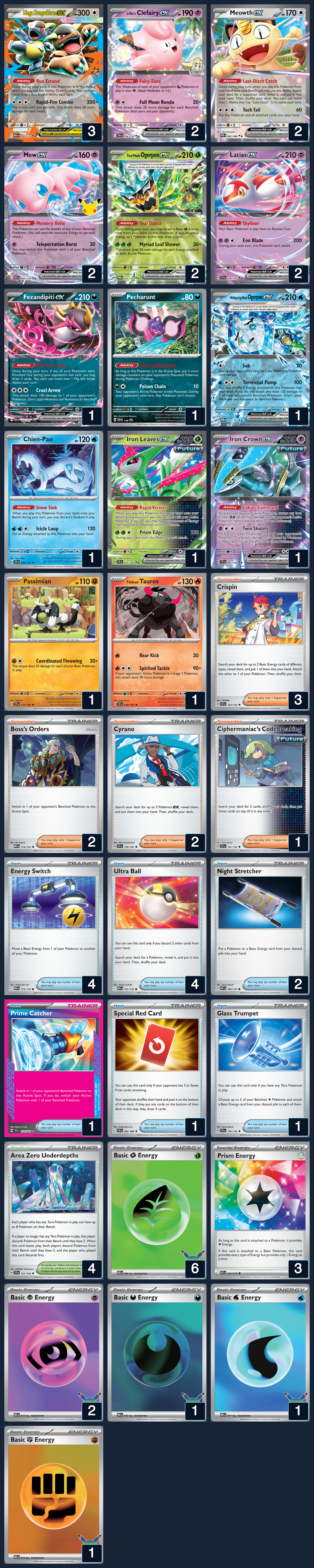 Complete 60-card deck list for rank 14, JEISON ALEJANDRO R