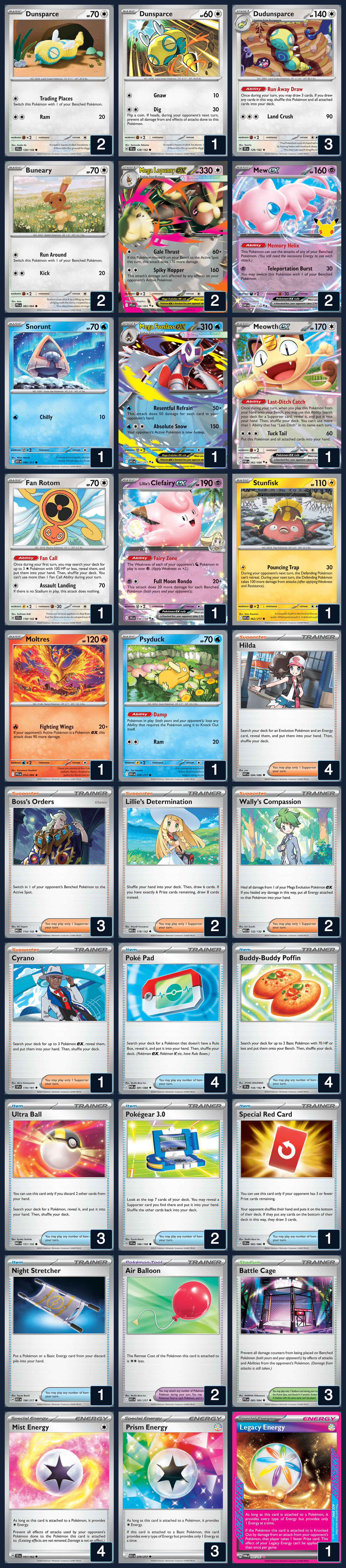 Complete 60-card deck list for rank 3, Spirosark