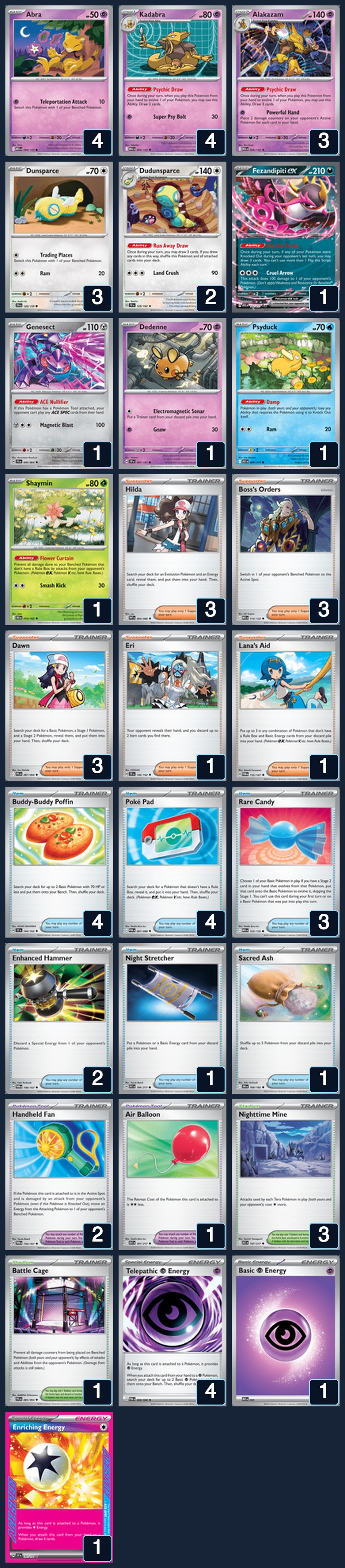 Complete 60-card deck list for rank 1, Jason W