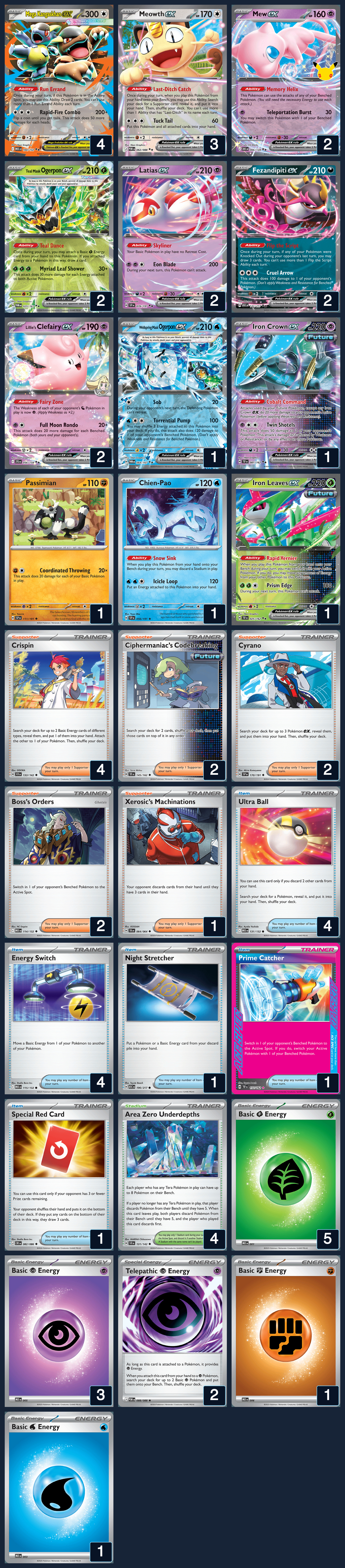Complete 60-card deck list for rank 16, Julian Santamaria Volpini