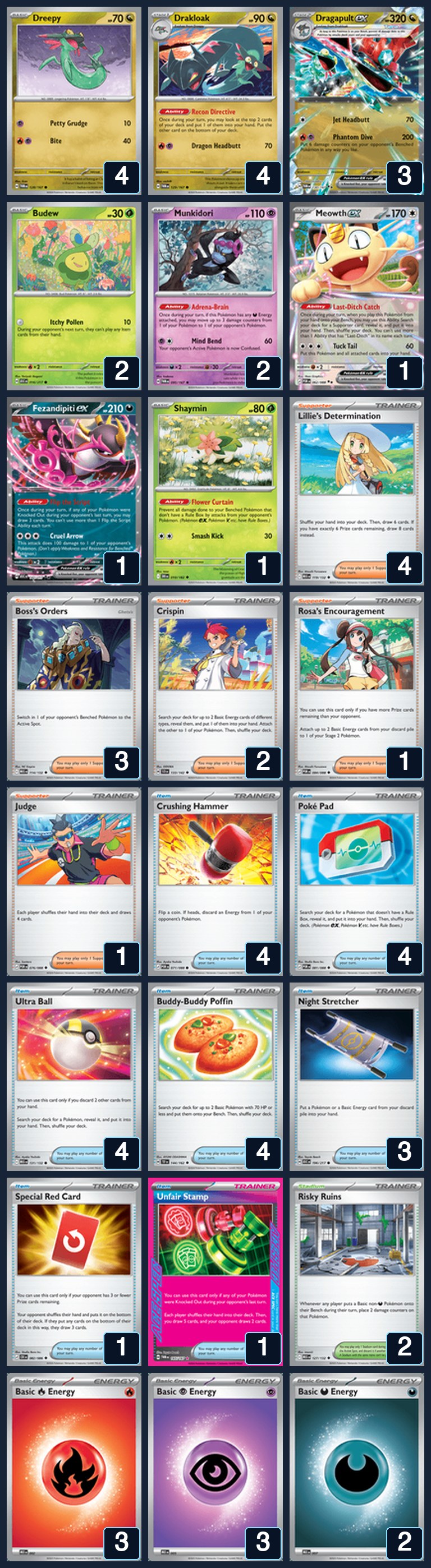 Complete 60-card deck list for rank 8, Michael D