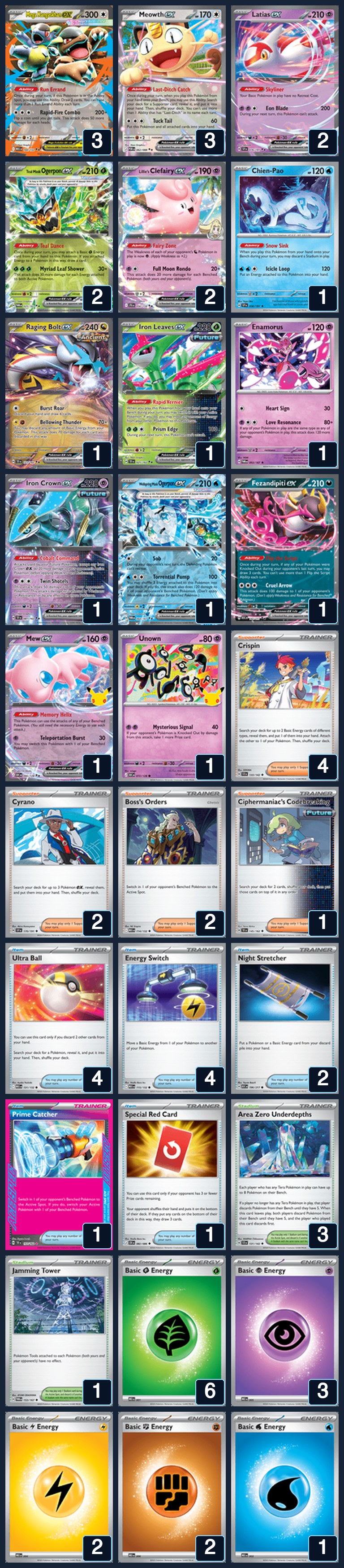 Complete 60-card deck list for rank 21, TimUBS