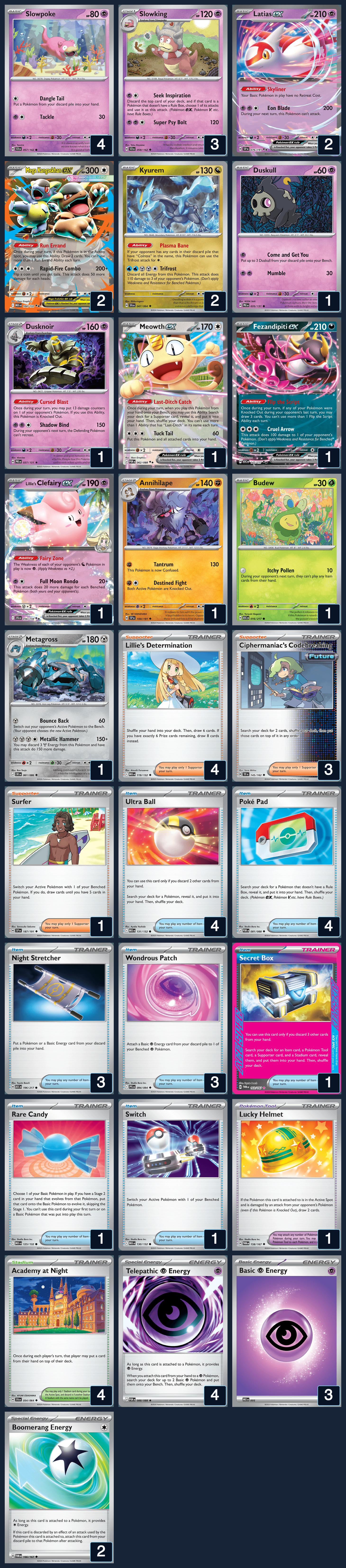 Complete 60-card deck list for rank 9, Diego9