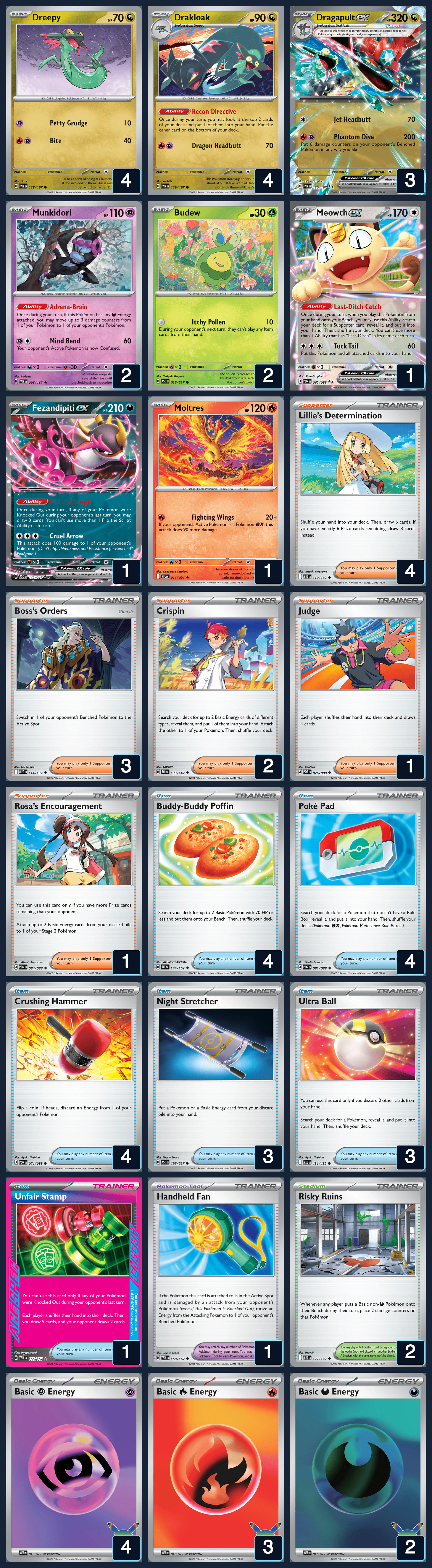 Complete 60-card deck list for rank 7, Kanaska