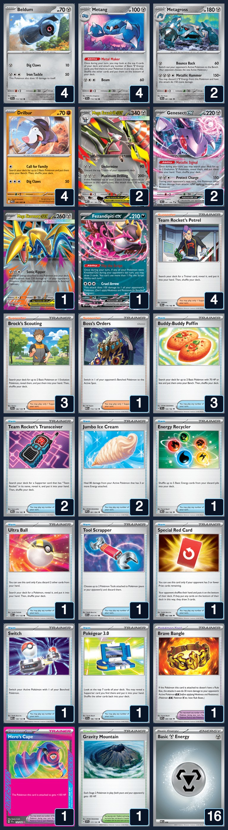 Complete 60-card deck list for rank 13, sisouka