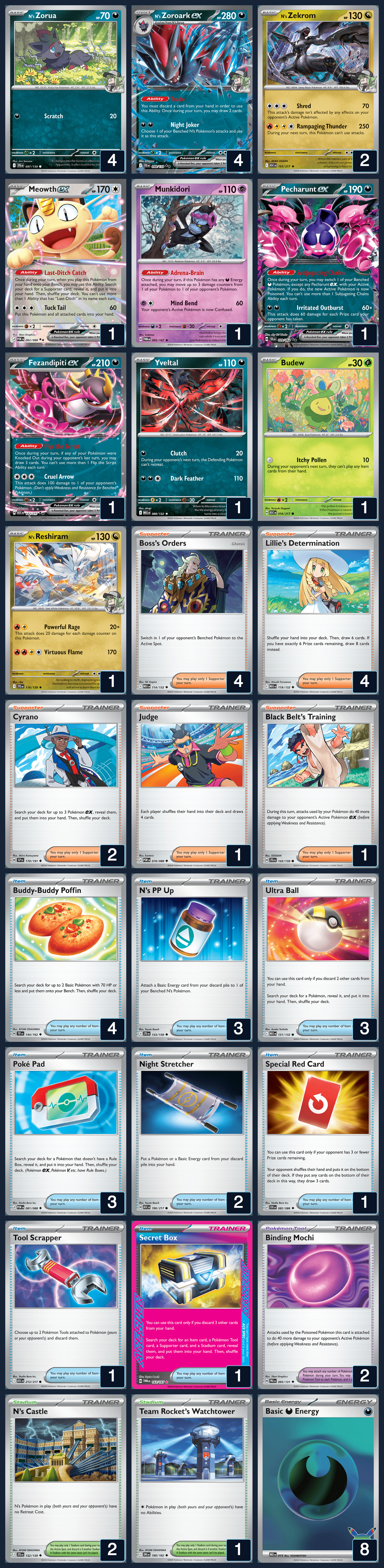 Complete 60-card deck list for rank 7, Danasaur