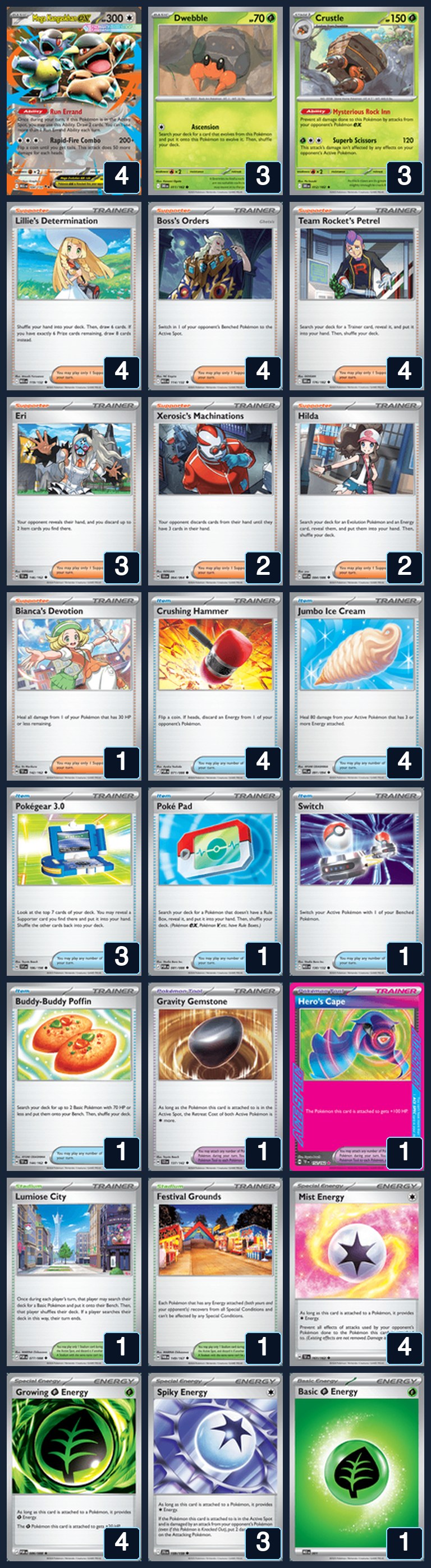 Complete 60-card deck list for rank 26, BM9K