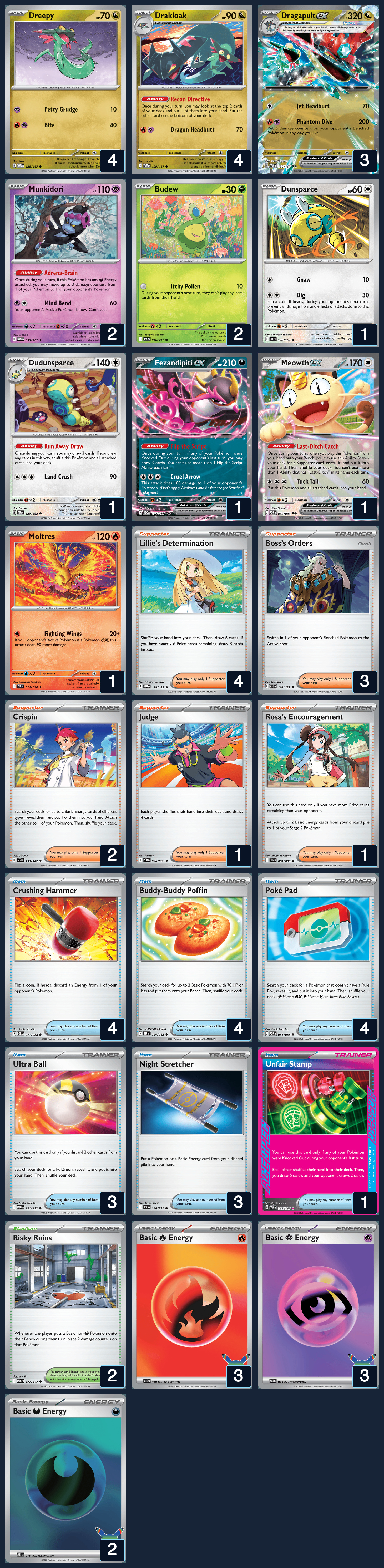 Complete 60-card deck list for rank 11, Logan Adams
