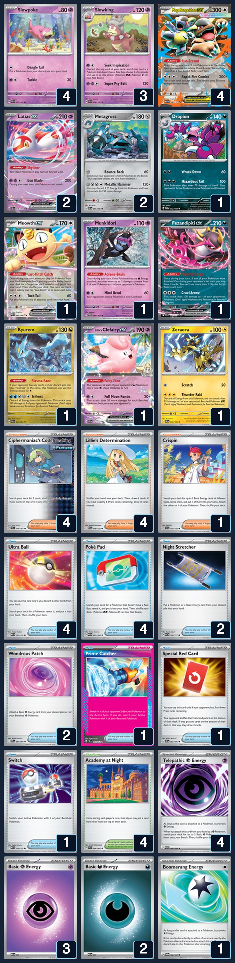 Complete 60-card deck list for rank 9, PiplupKing