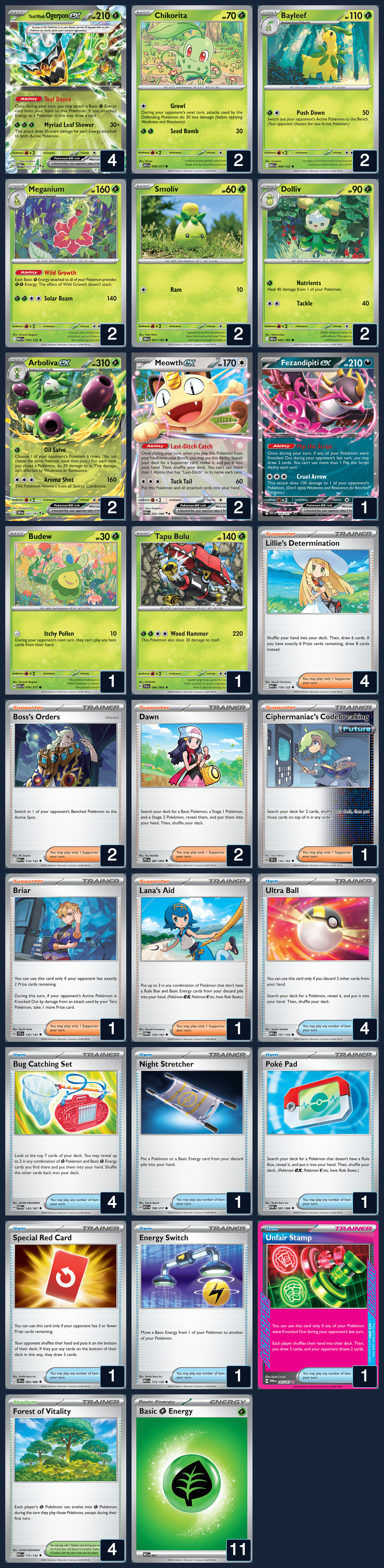 Complete 60-card deck list for rank 11, Margherita Caponeri
