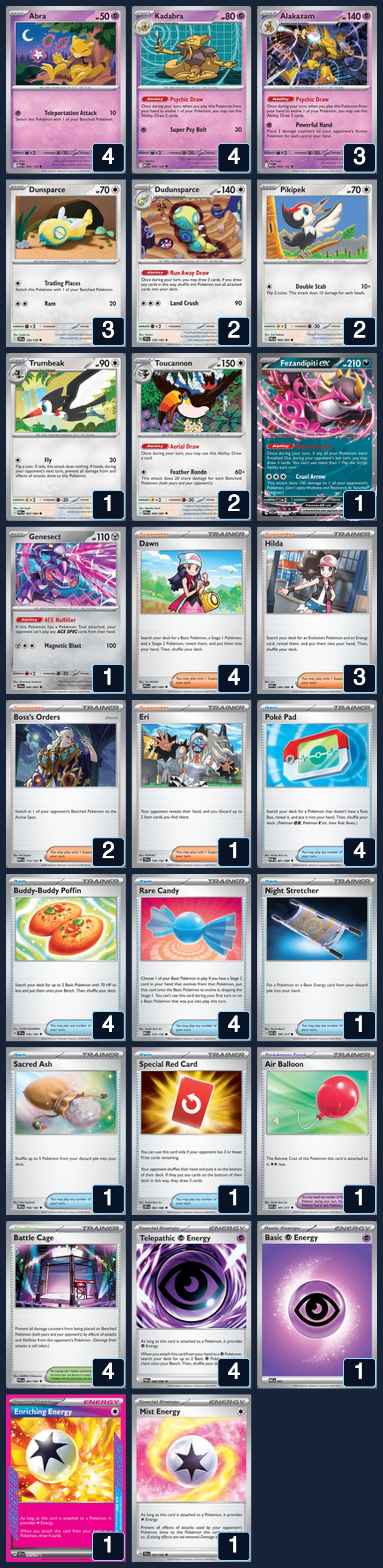 Complete 60-card deck list for rank 10, Alca24