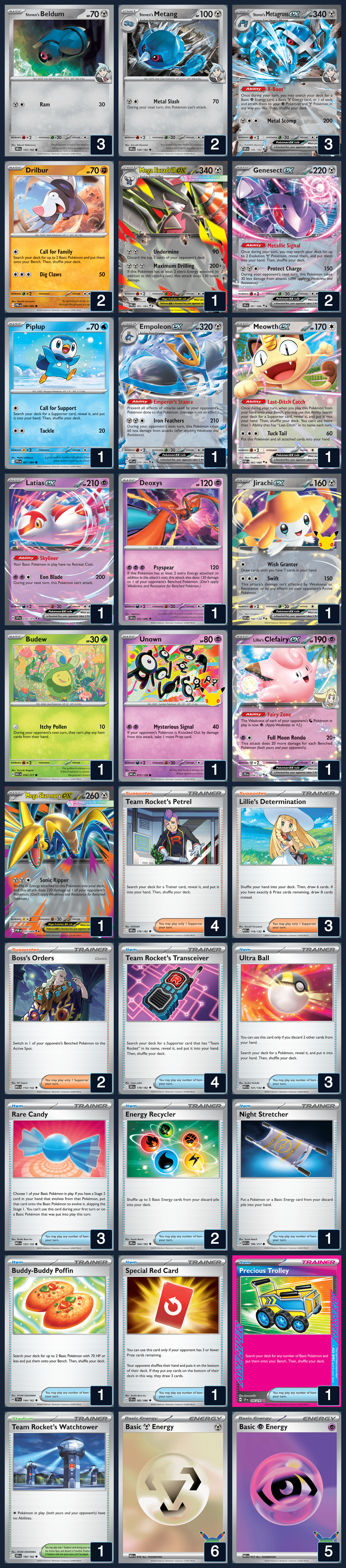 Complete 60-card deck list for rank 5, JoseFaustino