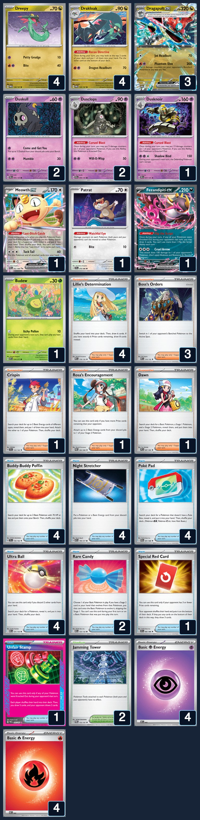 Complete 60-card deck list for rank 10, Agustin Castillo