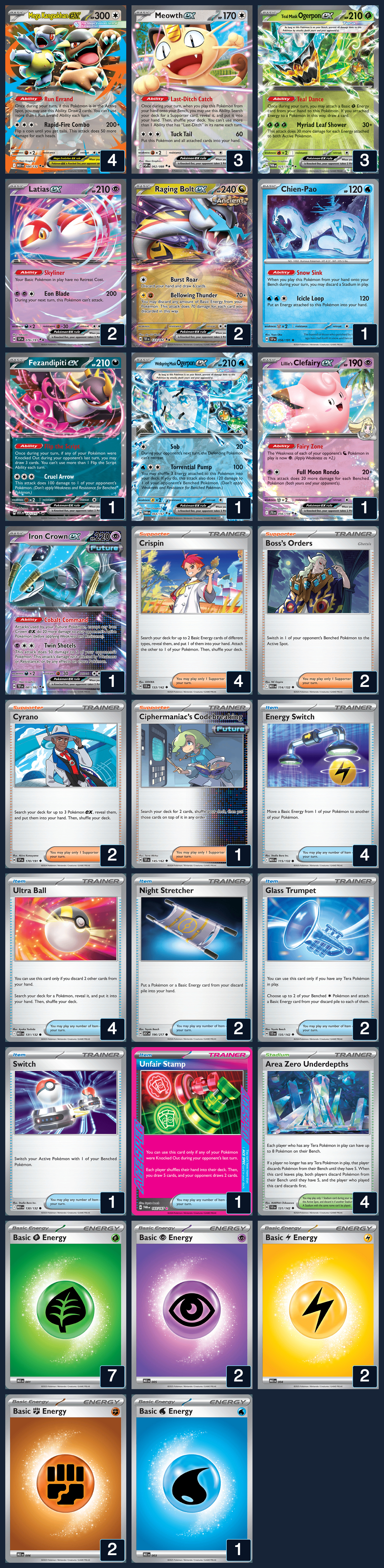 Complete 60-card deck list for rank 13, emamorando98