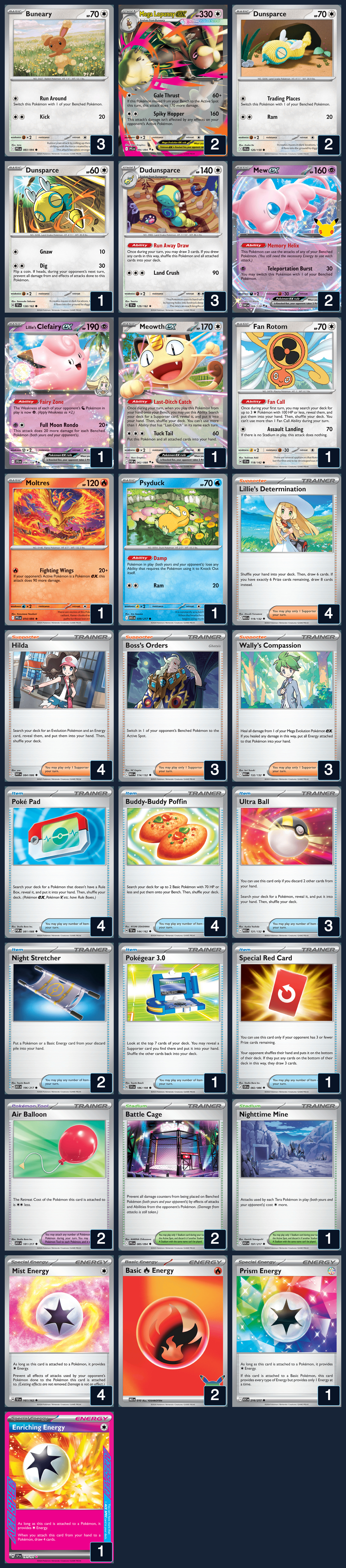 Complete 60-card deck list for rank 8, Saltelly