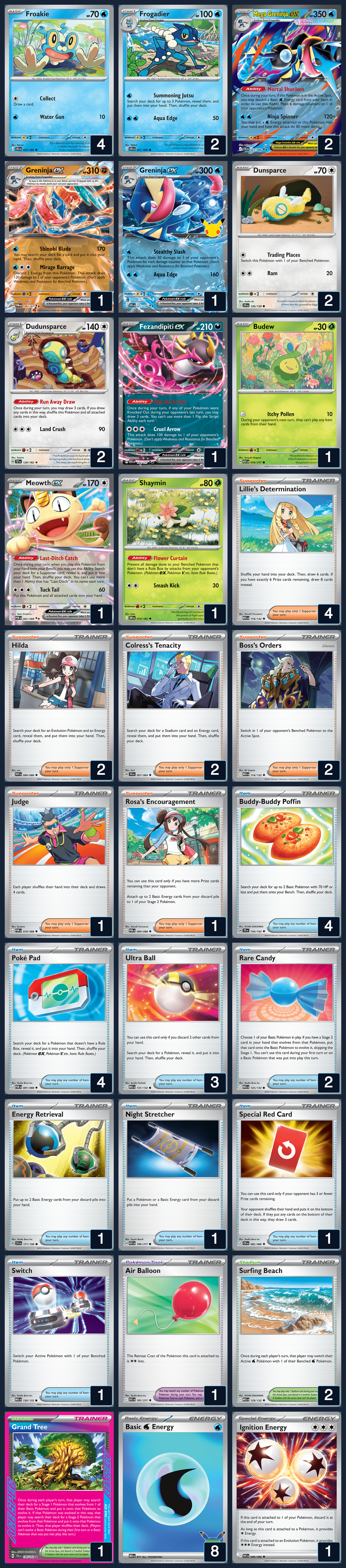 Complete 60-card deck list for rank 14, Ronald D