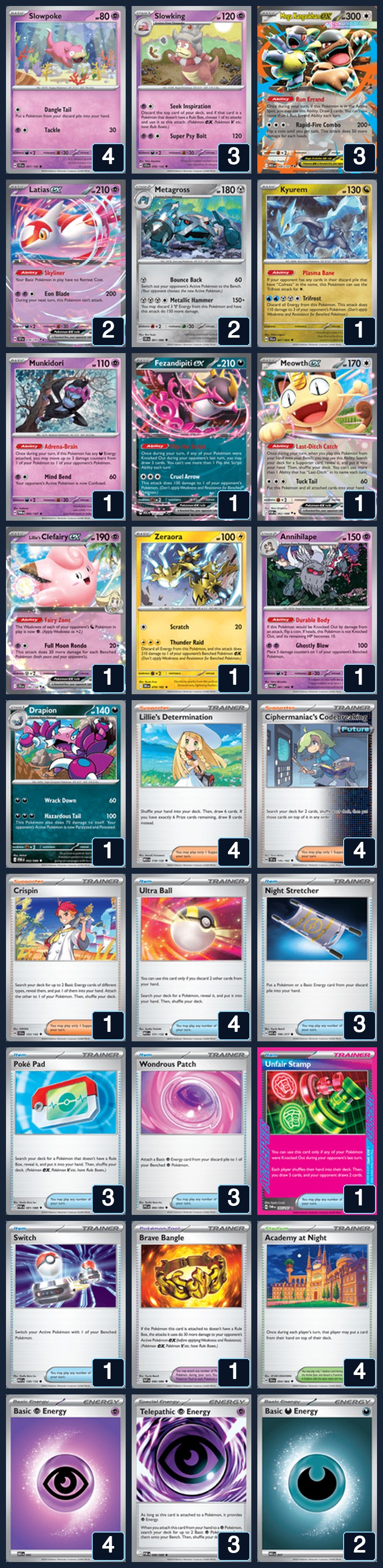 Complete 60-card deck list for rank 13, Inks Again