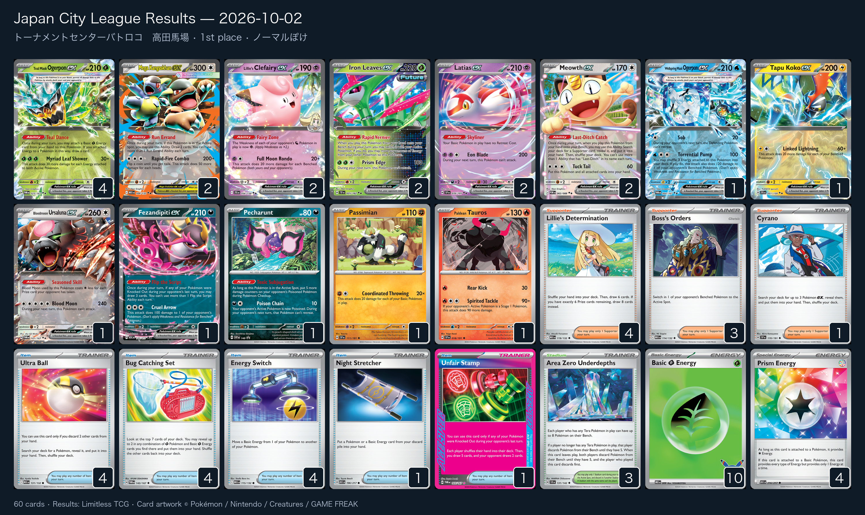 1st place — ノーマルぽけ decklist