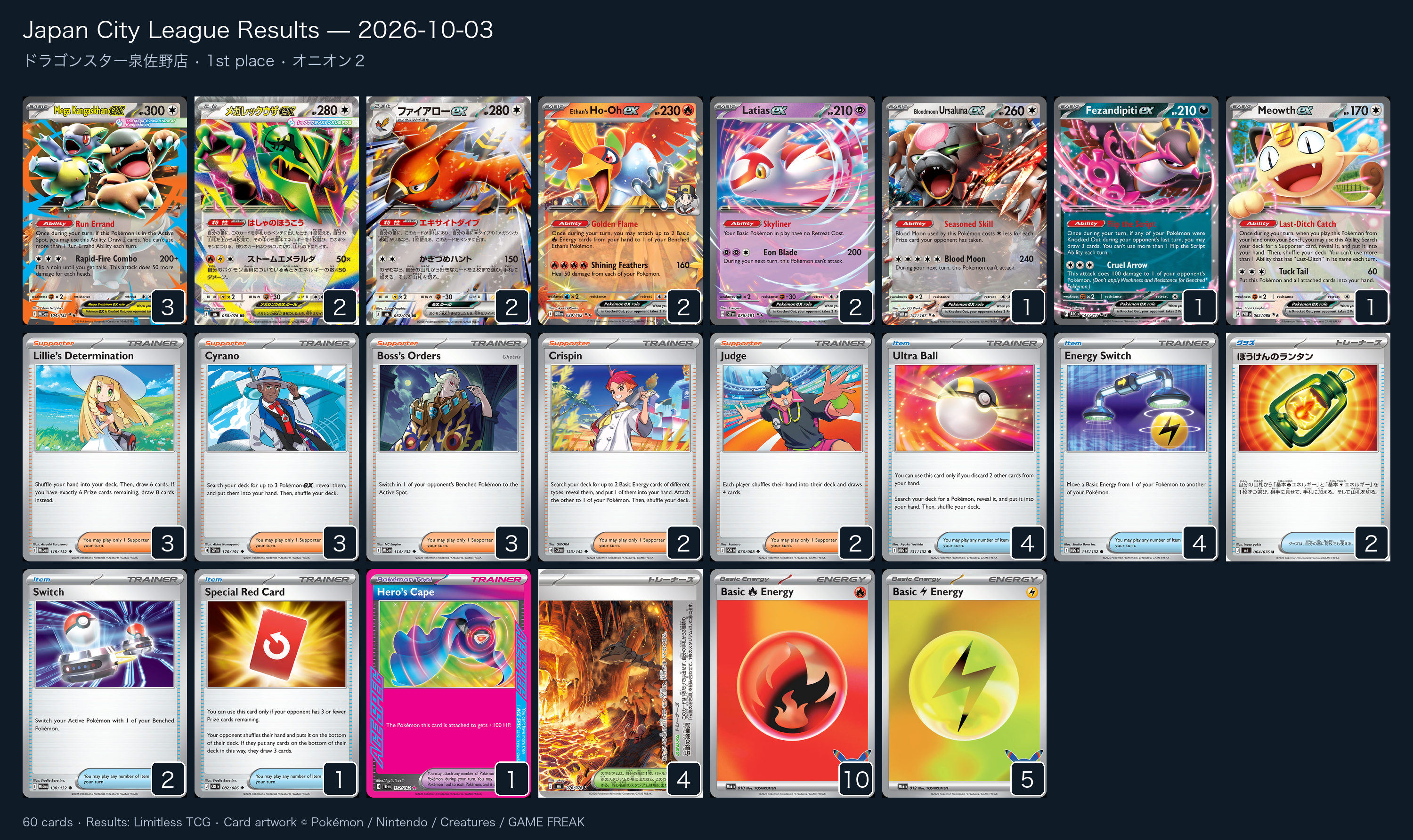 1st place — オニオン2 decklist