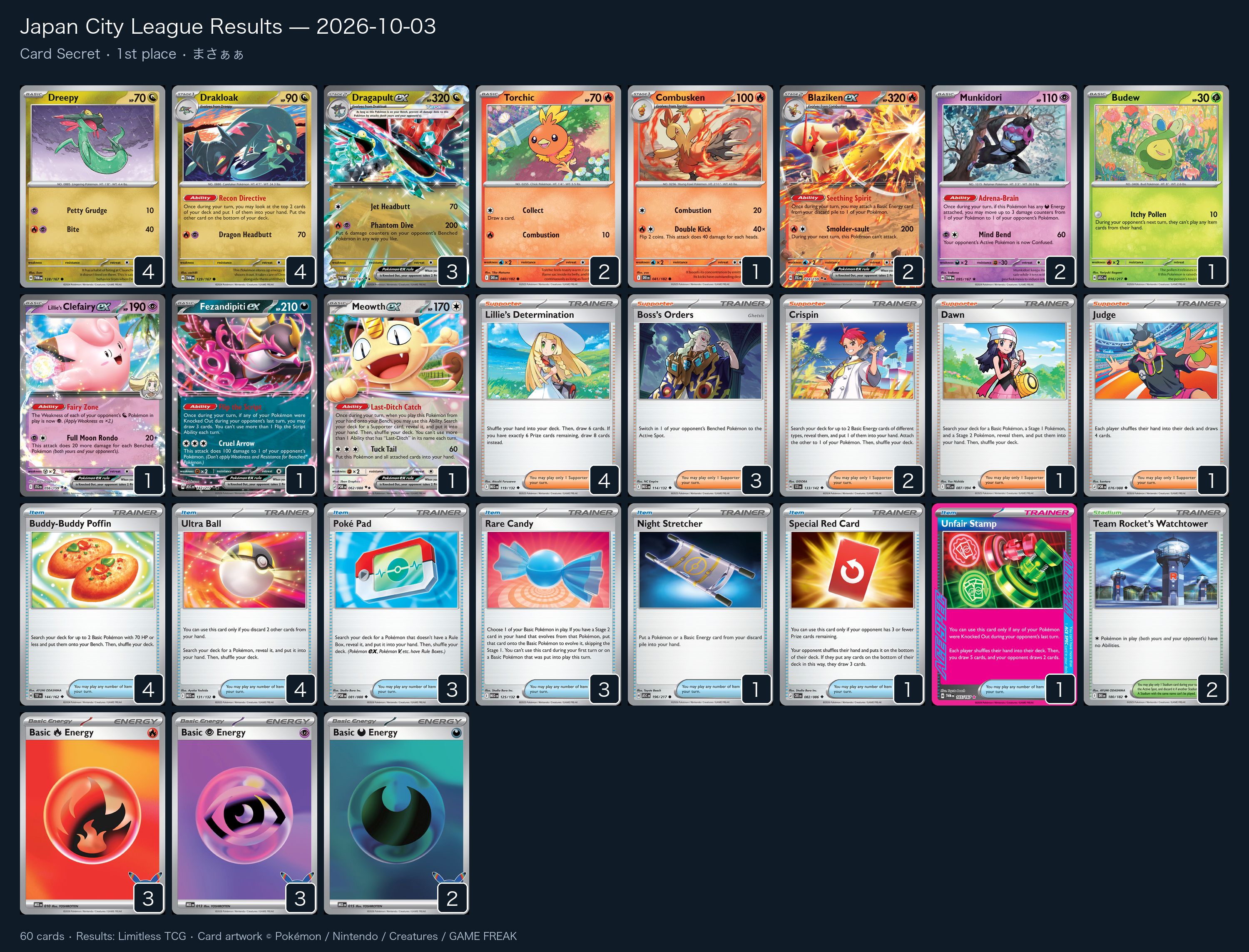 1st place — まさぁぁ decklist