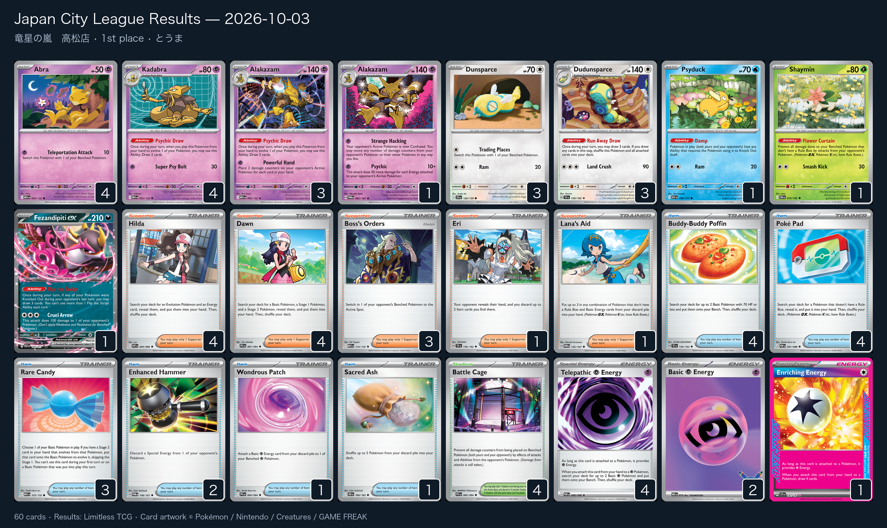 1st place — とうま decklist
