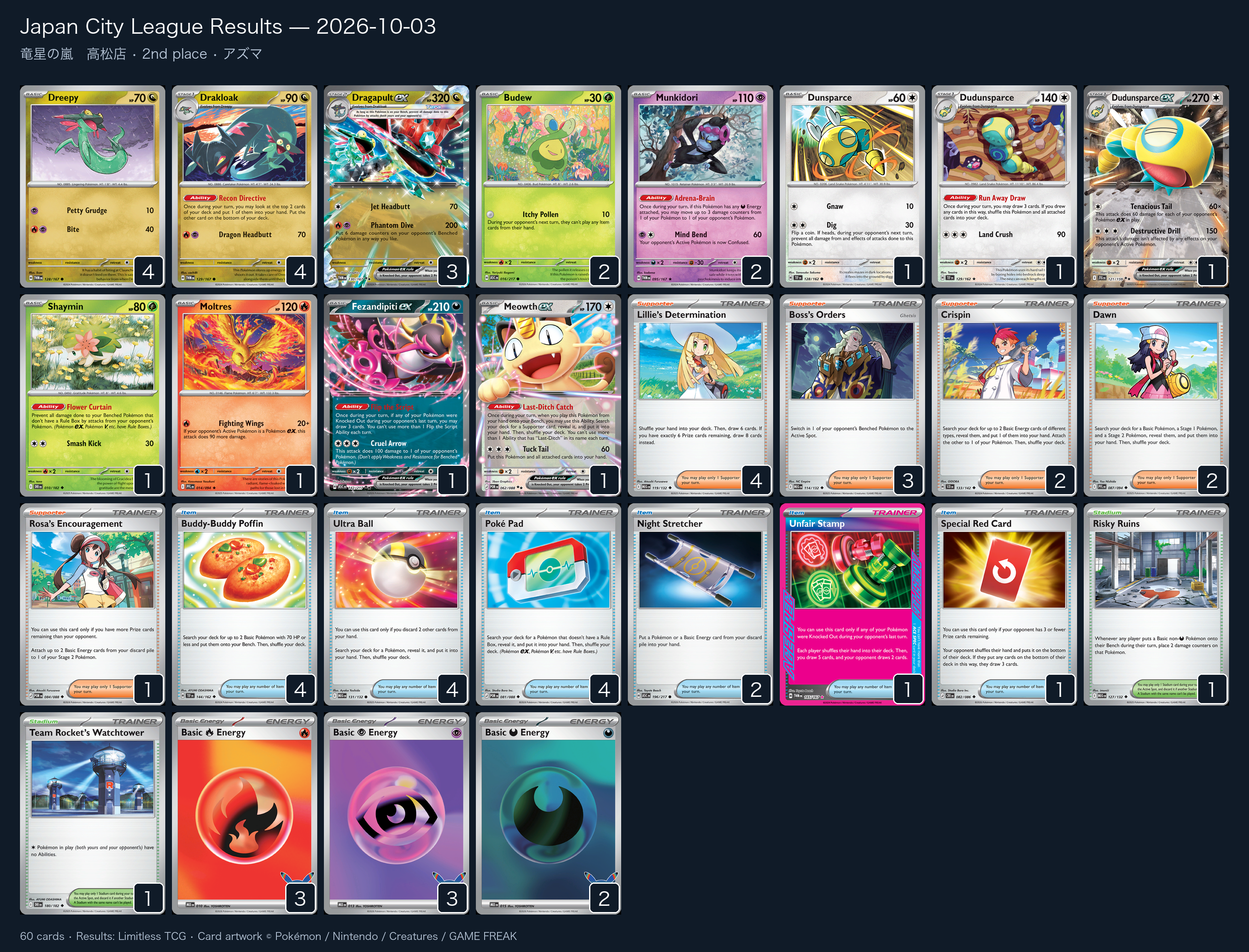2nd place — アズマ decklist