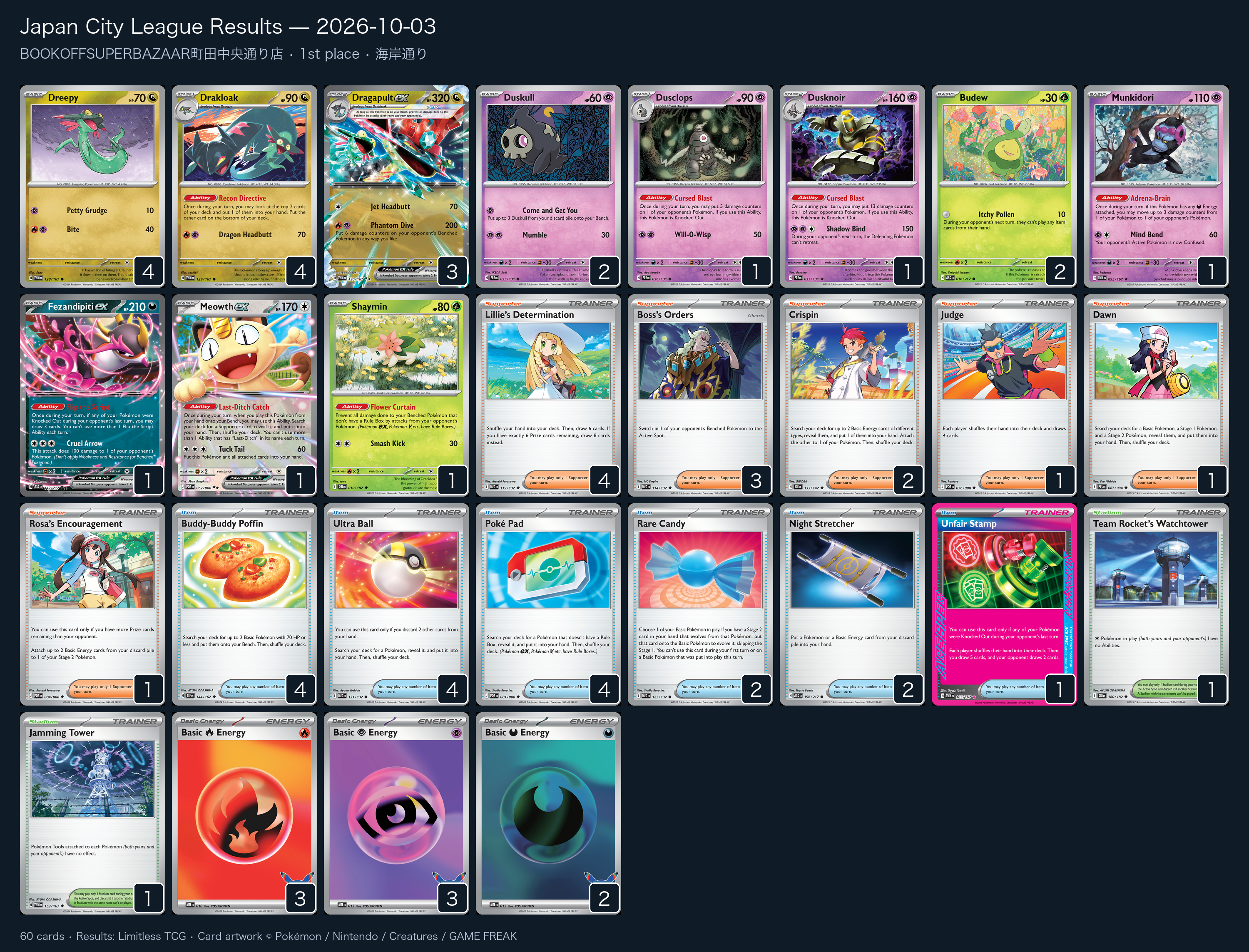 1st place — 海岸通り decklist