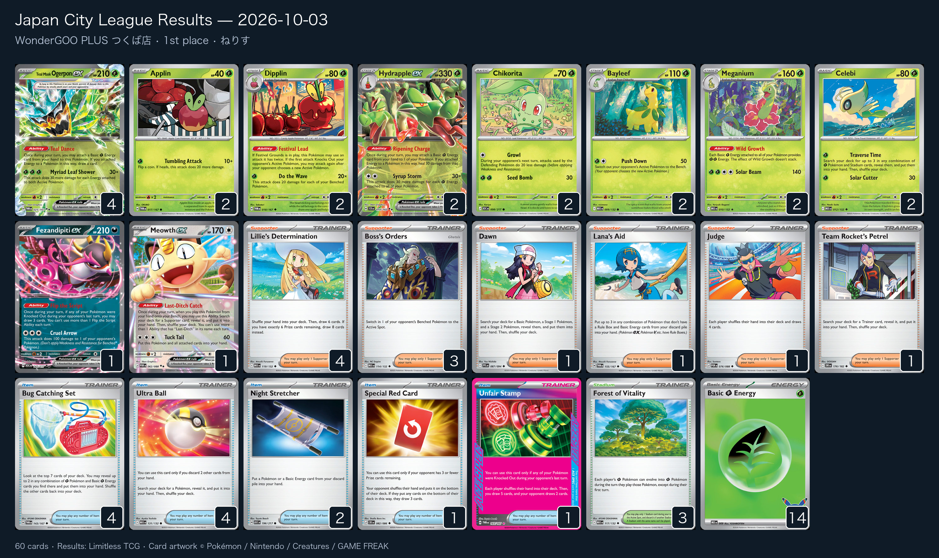 1st place — ねりす decklist