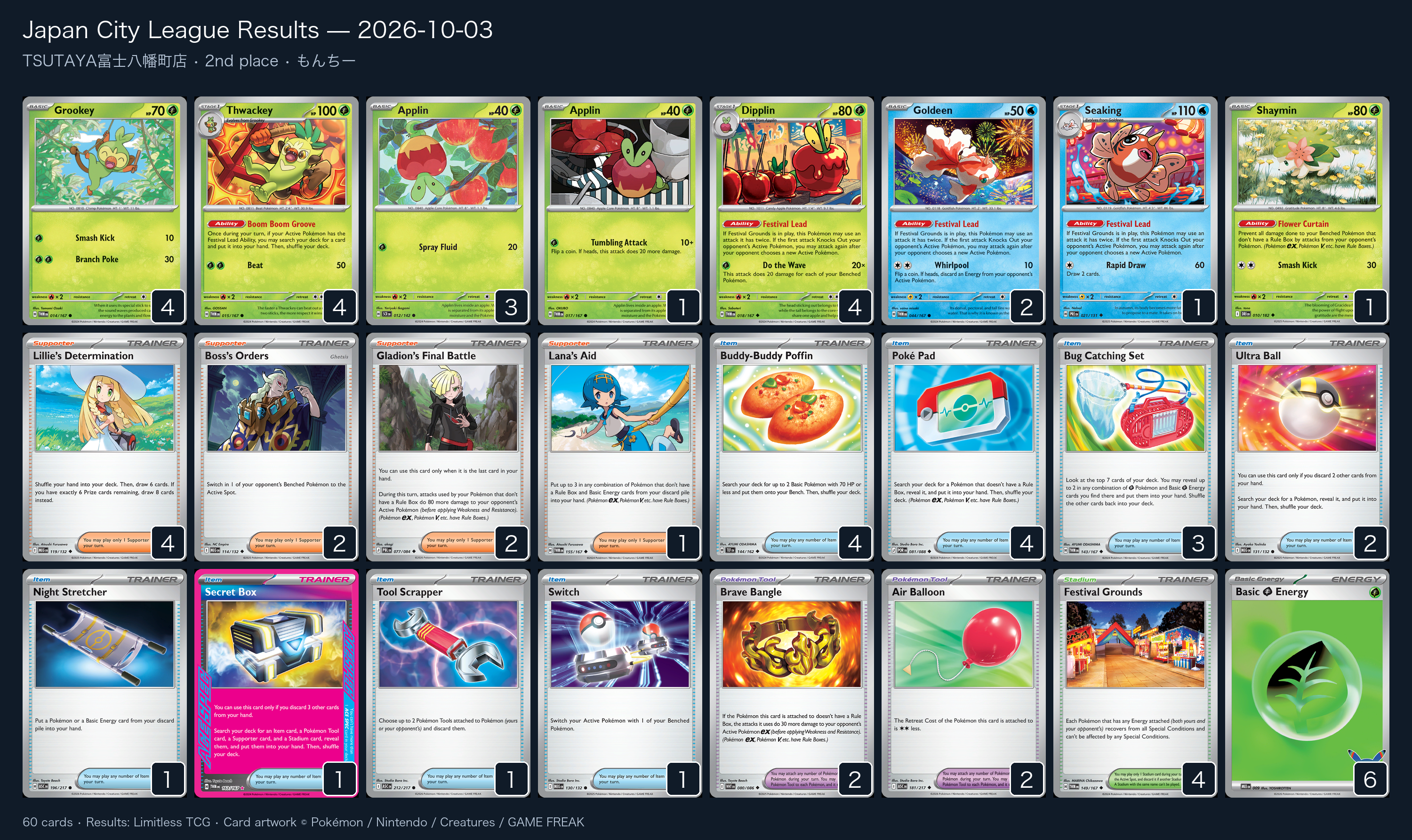 2nd place — もんちー decklist
